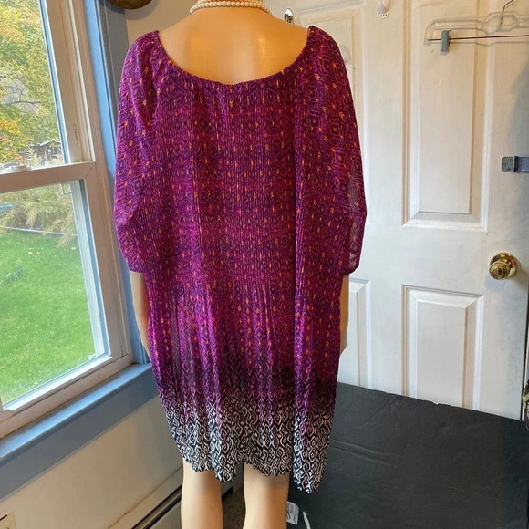 Catherines Sexy Boho Art to wear Beach Summer Top Blouse Women Plus 4X 30/32W - Picture 6 of 7